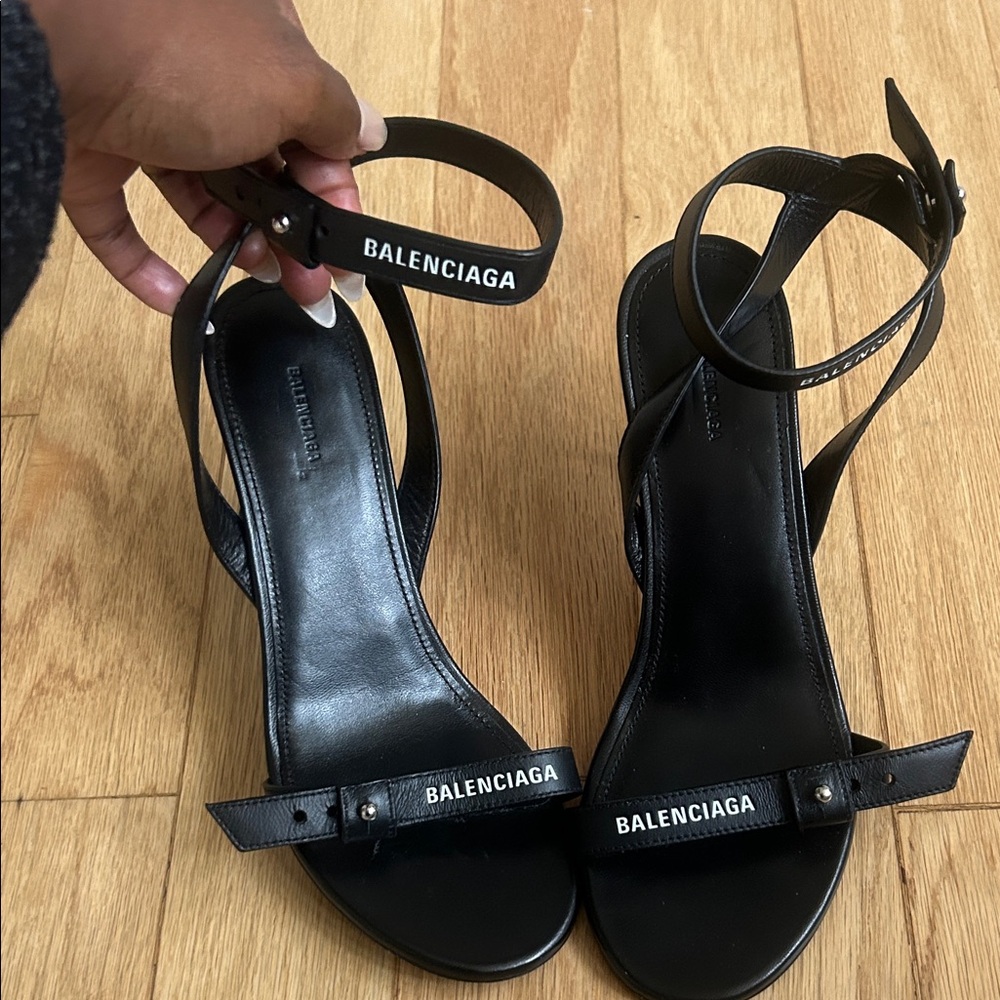 Balenciaga Black Strappy Heels